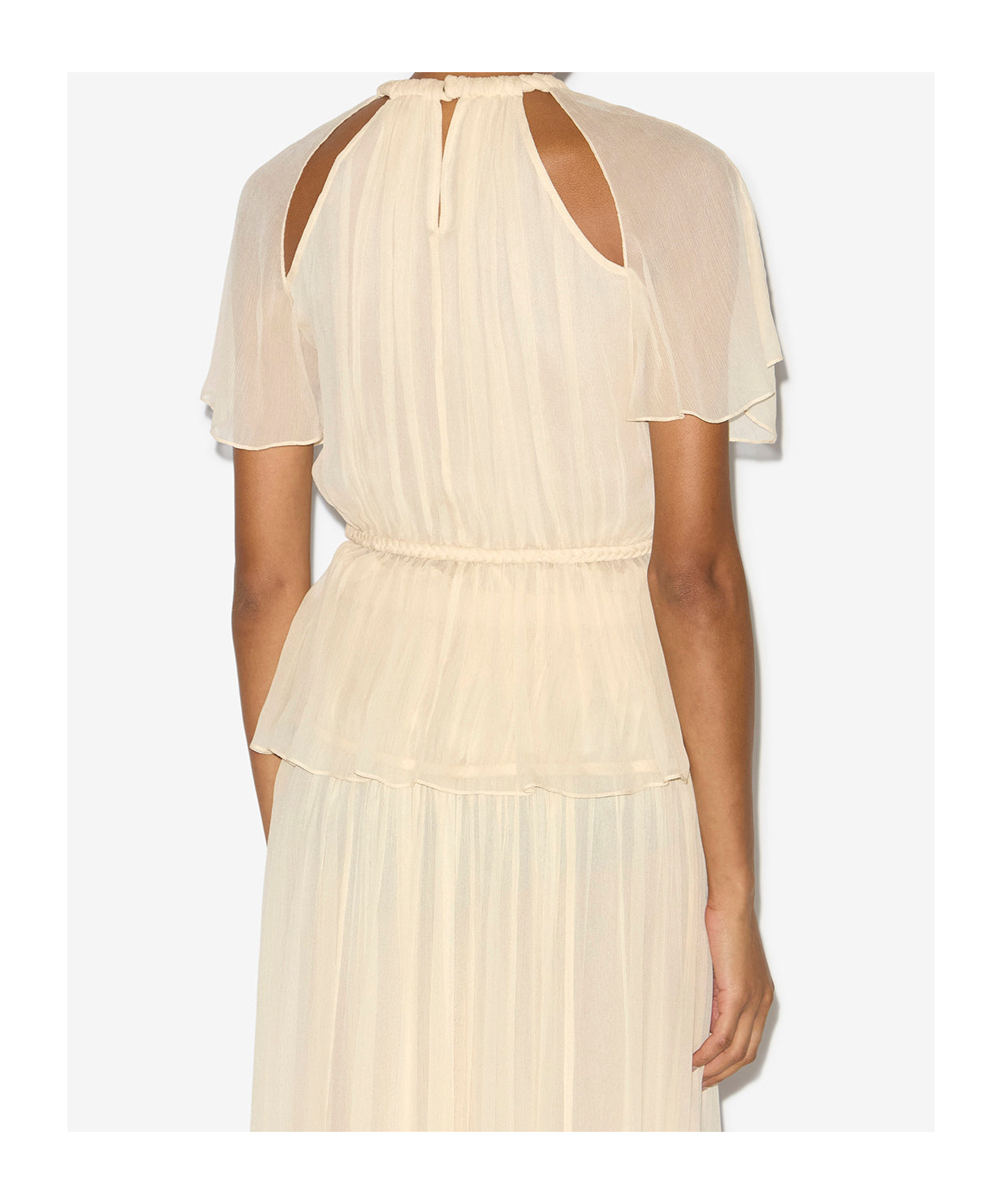 Isabel Marant Rosaline Gathered Silk Top In True Color