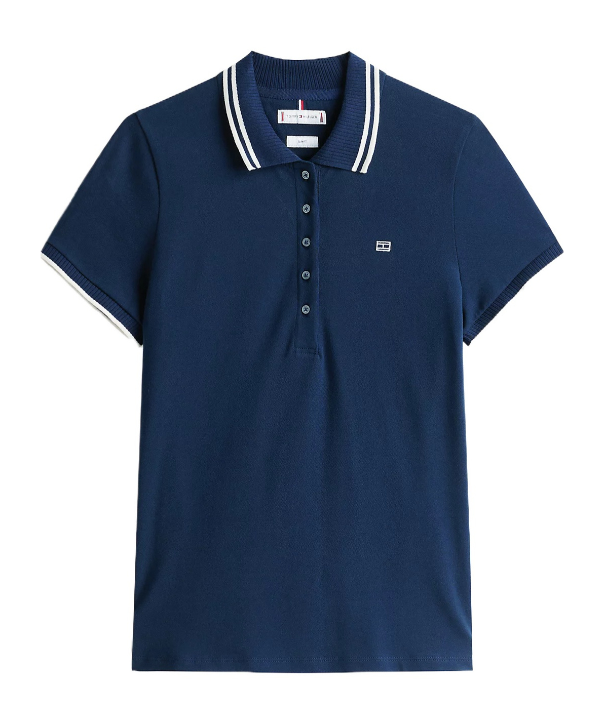 Tommy Hilfiger Feminine Sporty Slim Polo Clothing In Blue