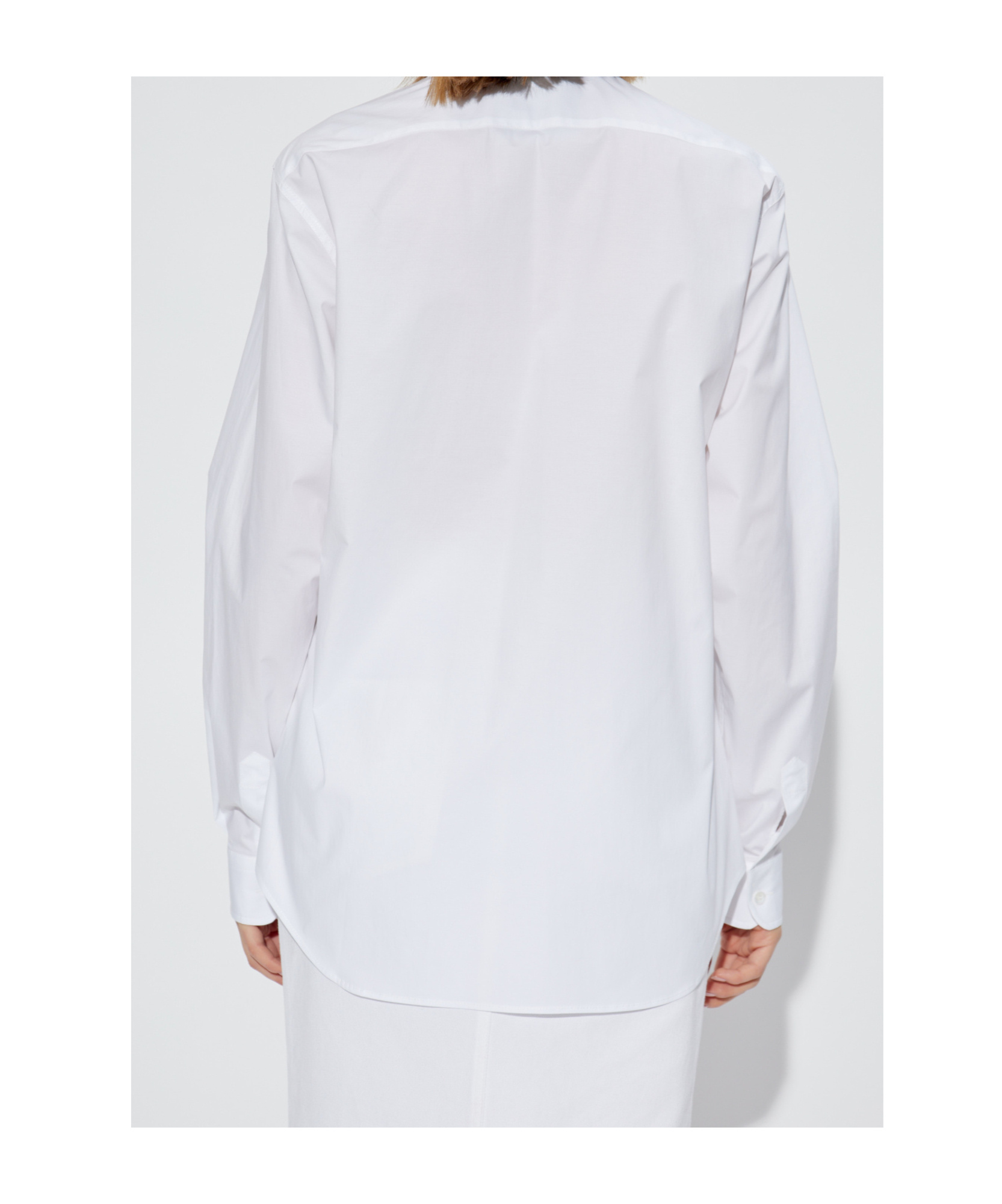 Moschino Logo-embroidered Long-sleeved Shirt In White