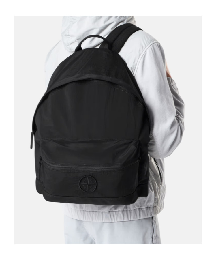 Shop Stone Island Compass-motif Backpack In Black