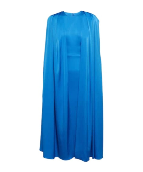 Alex Perry Beckett Satin Crepe Midi Dress In Blue