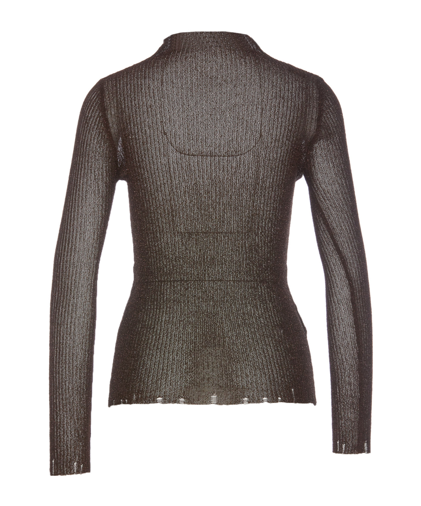 Pinko Semi-sheer Distressed Jumper In Black