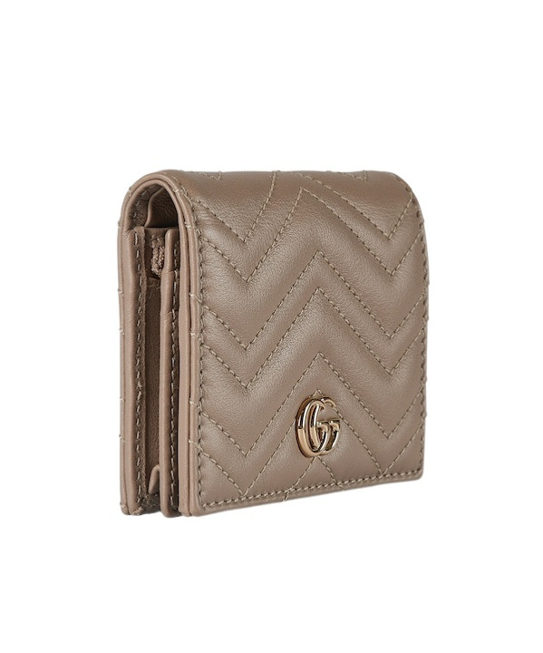 Gucci Gg Marmont Card Case Wallet In Brown