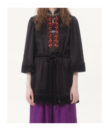 Valentino Bead-embellished Blouse In Black