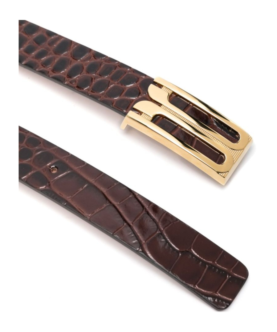 Victoria Beckham Croc-embossed Belt In Multicolor