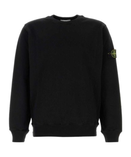 Shop Stone Island Cotton Sweatshirt In Black
