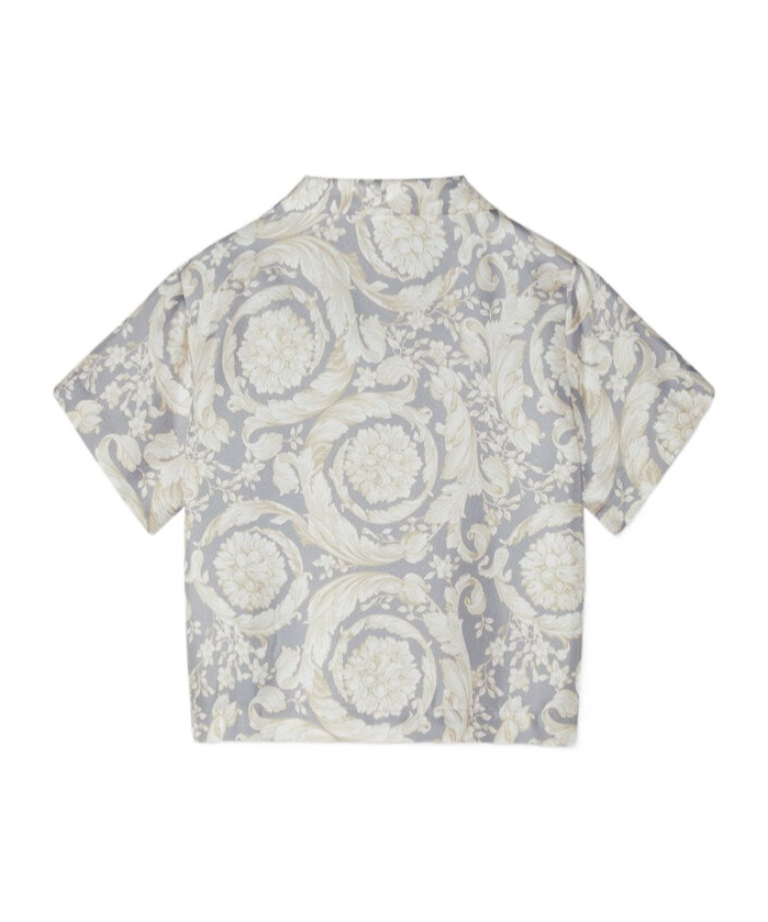 Versace Barocco Silk Shirt In White