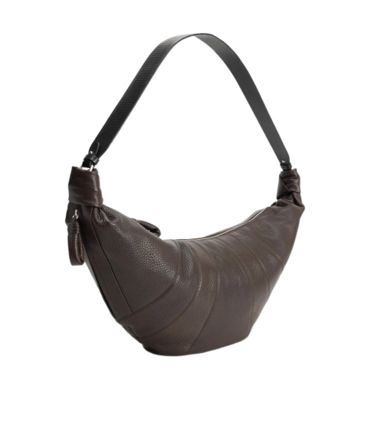Lemaire Rail Belt Large Croissant Bag In Brown