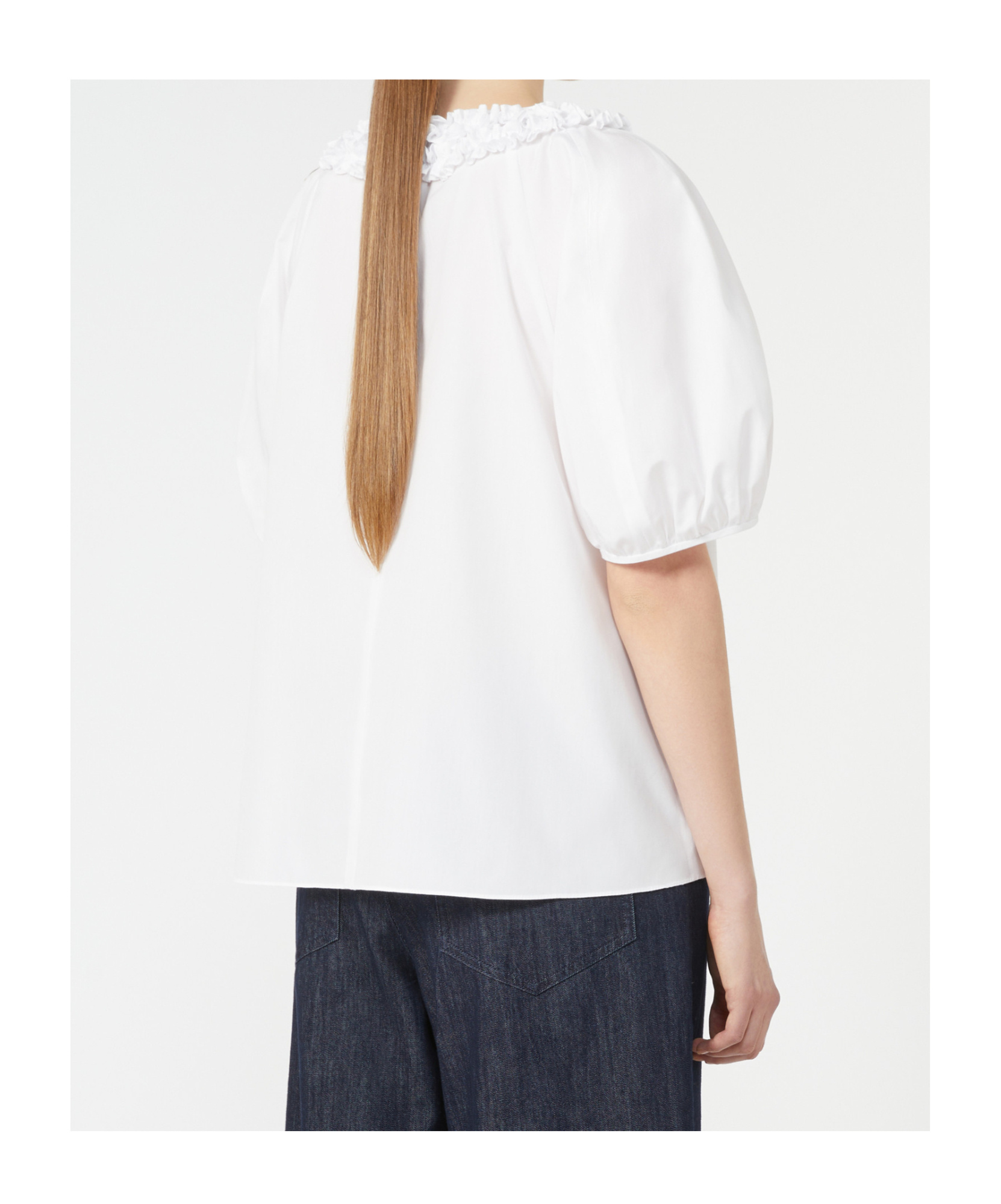 Max Mara Cotton Poplin Blouse In White