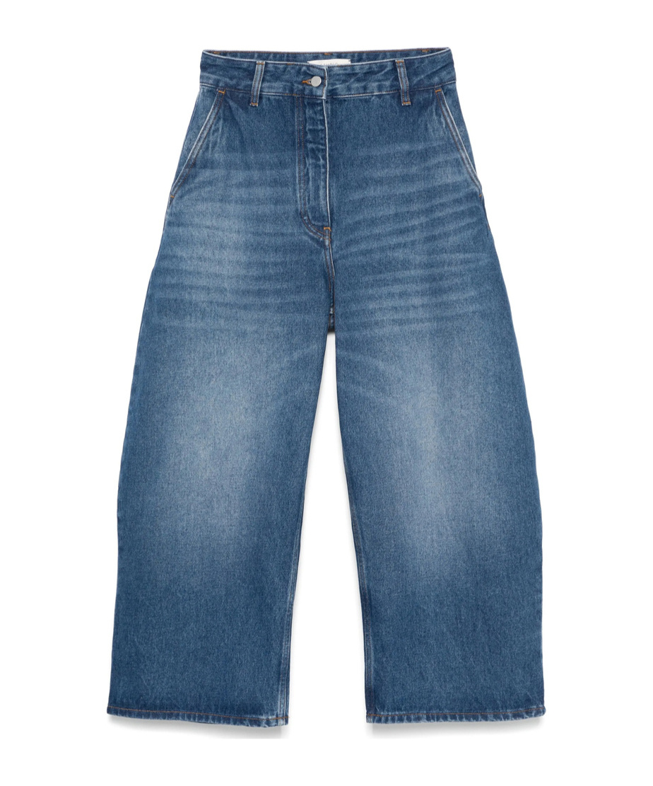Studio Nicholson Wide Crop Denim Clothing In Blue