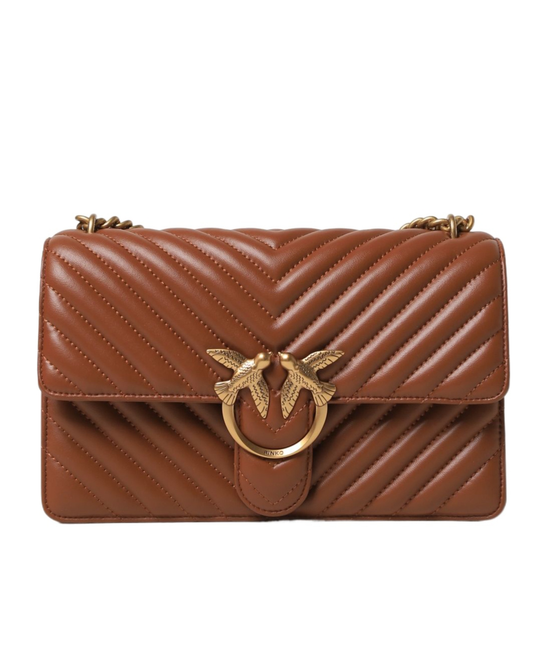 Pinko Quilted Shoulder Bag In Brown