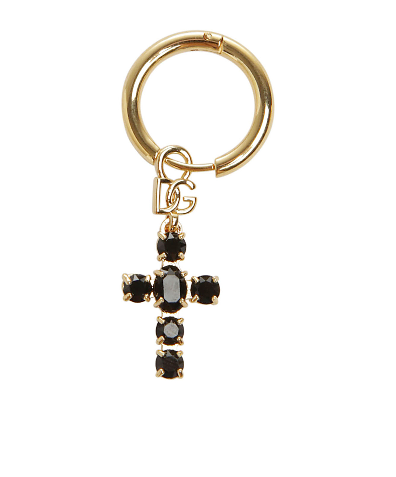 Shop Dolce & Gabbana Cross Hoop Earrings In Yellow