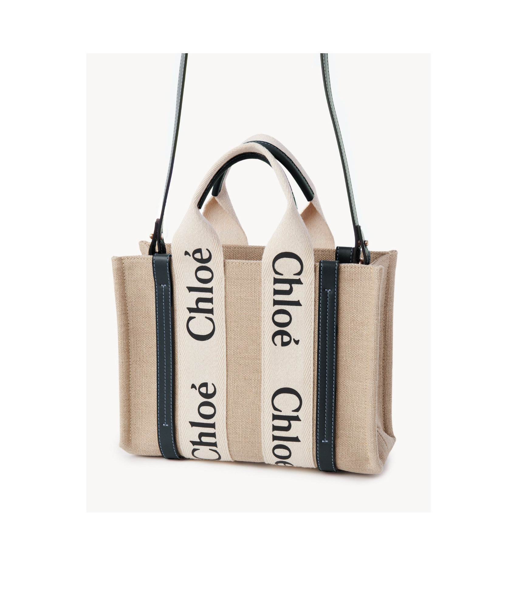 Chloé Chloe Multicolor Fabric Small Woody Shopping Bag In Multi