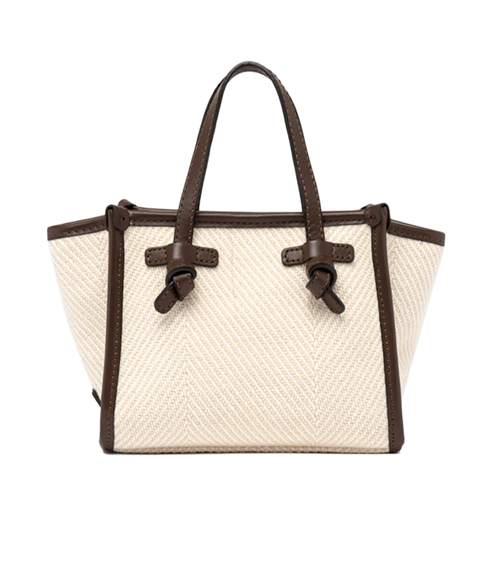 Gianni Chiarini Herringbone Tote Shoulder Bag In White