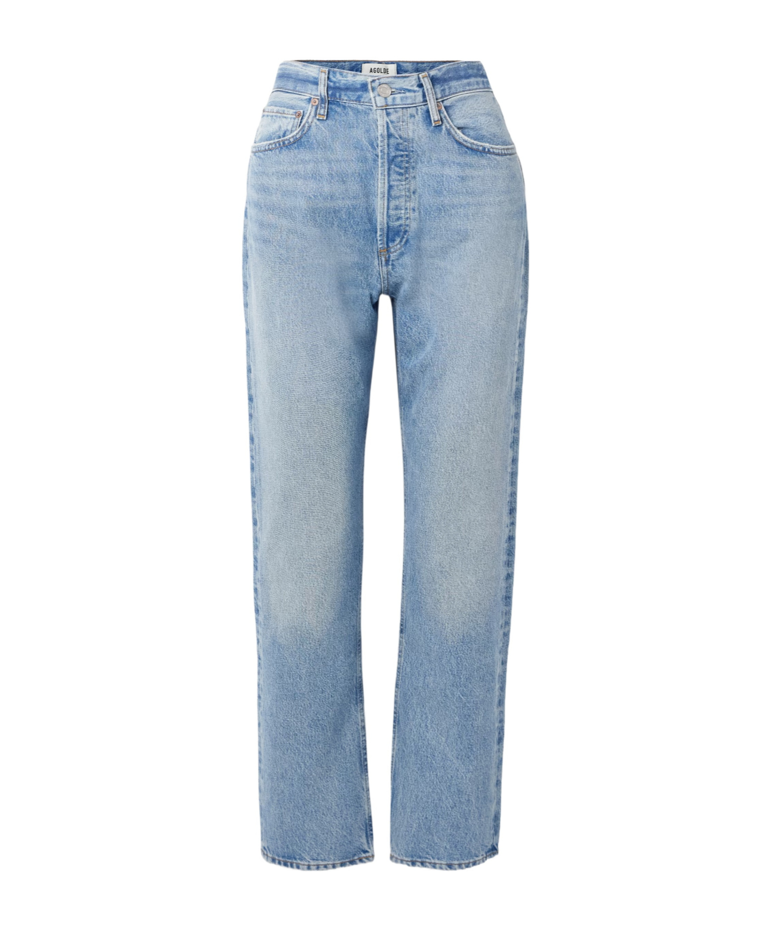 Agolde High Waist Straight Jeans In Blue