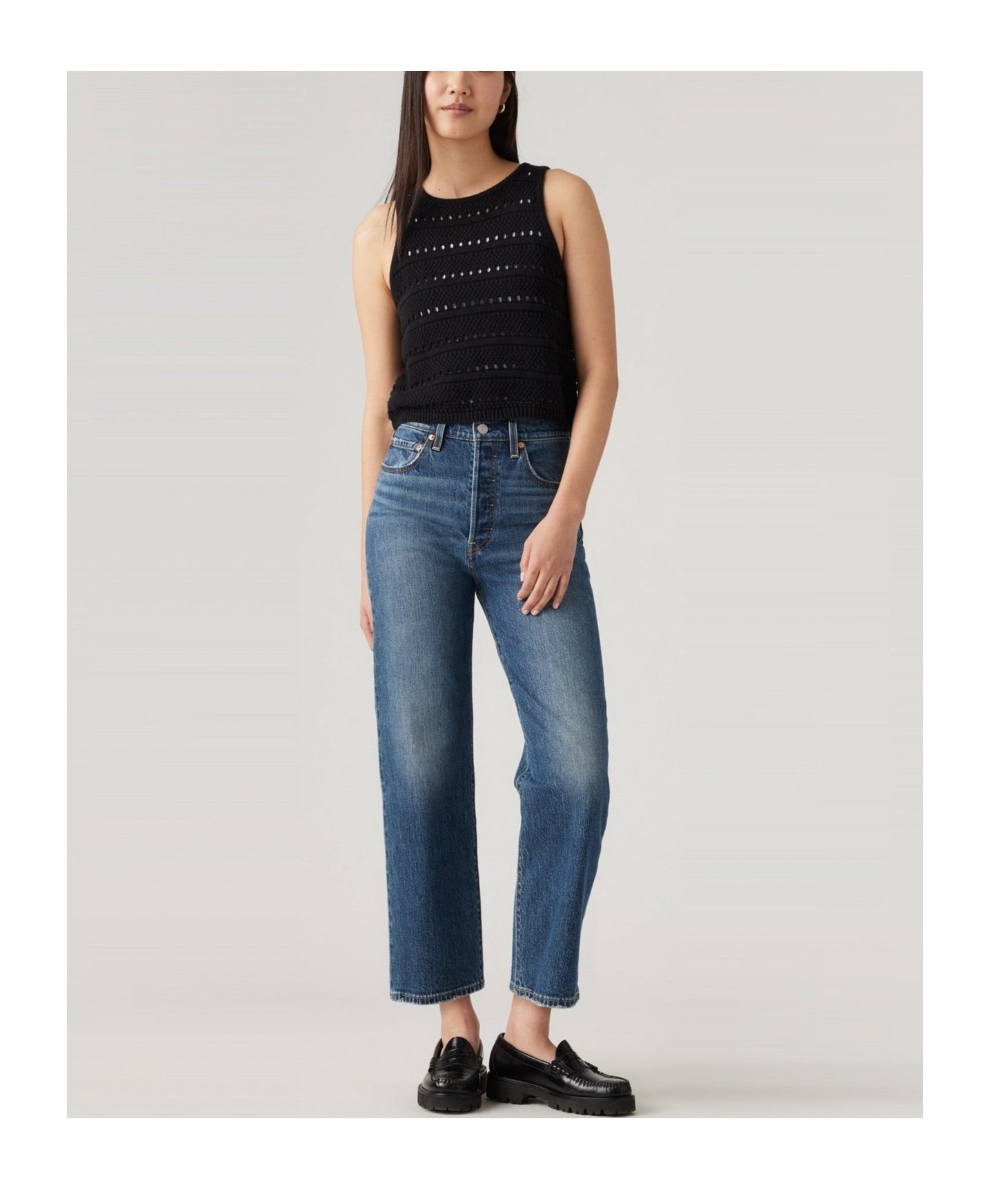 Levi's Straight Nine-quarter Jeans In Blue
