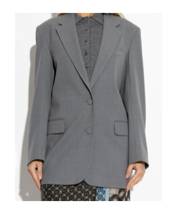 Dries Van Noten Single Breasted Blazer In Gray