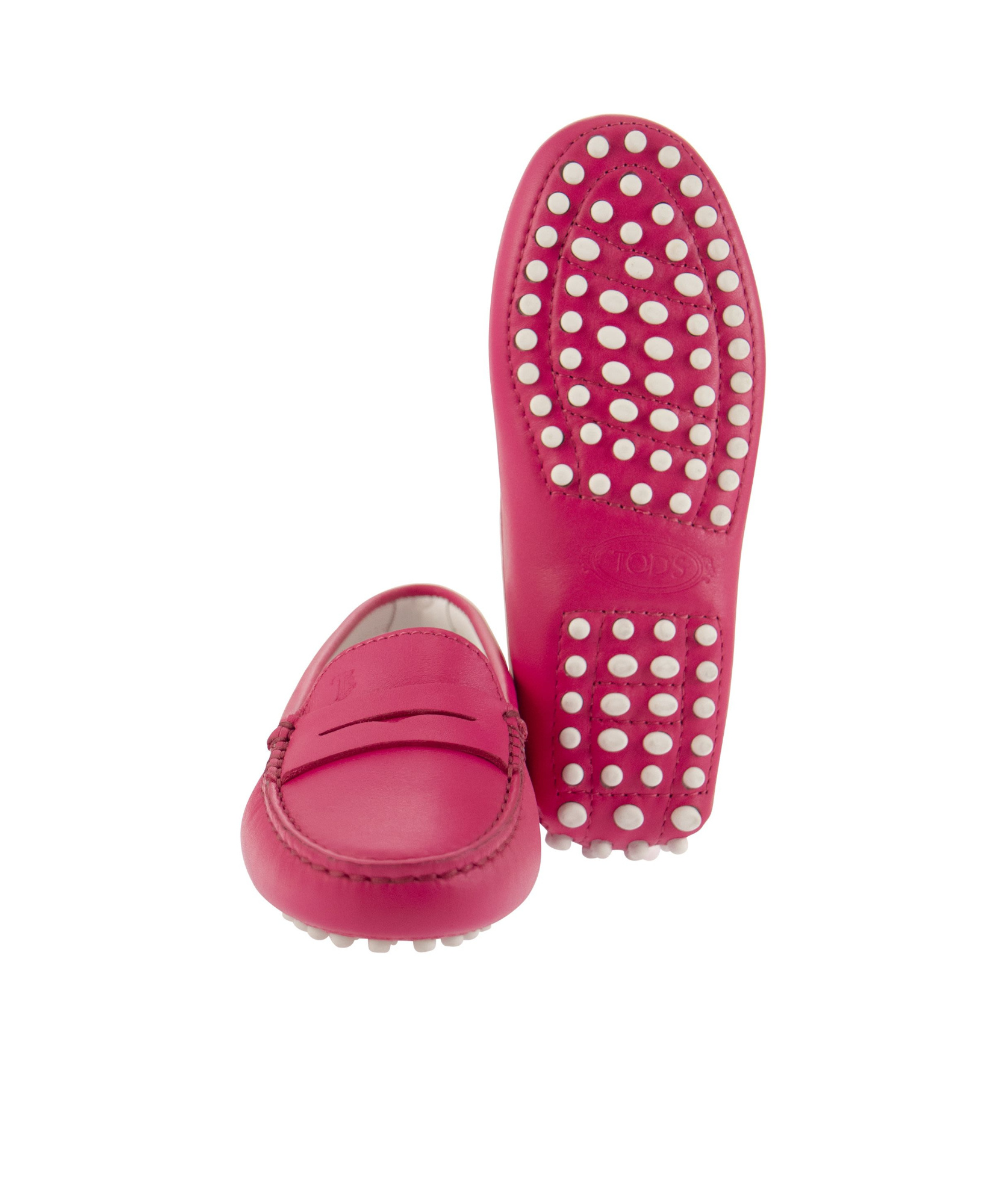 Tod's Round Head Loafer Shoes In Pink