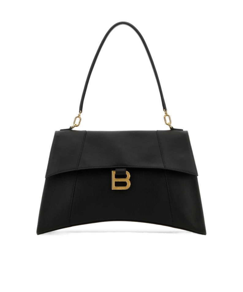 Balenciaga Top Handle Shoulder Bags With Gold-tone Hardware In Black