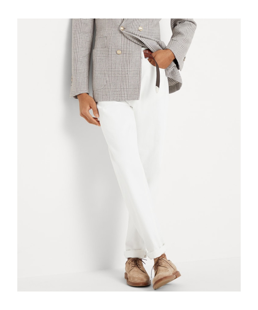 Brunello Cucinelli Belt-loop Jeans In White