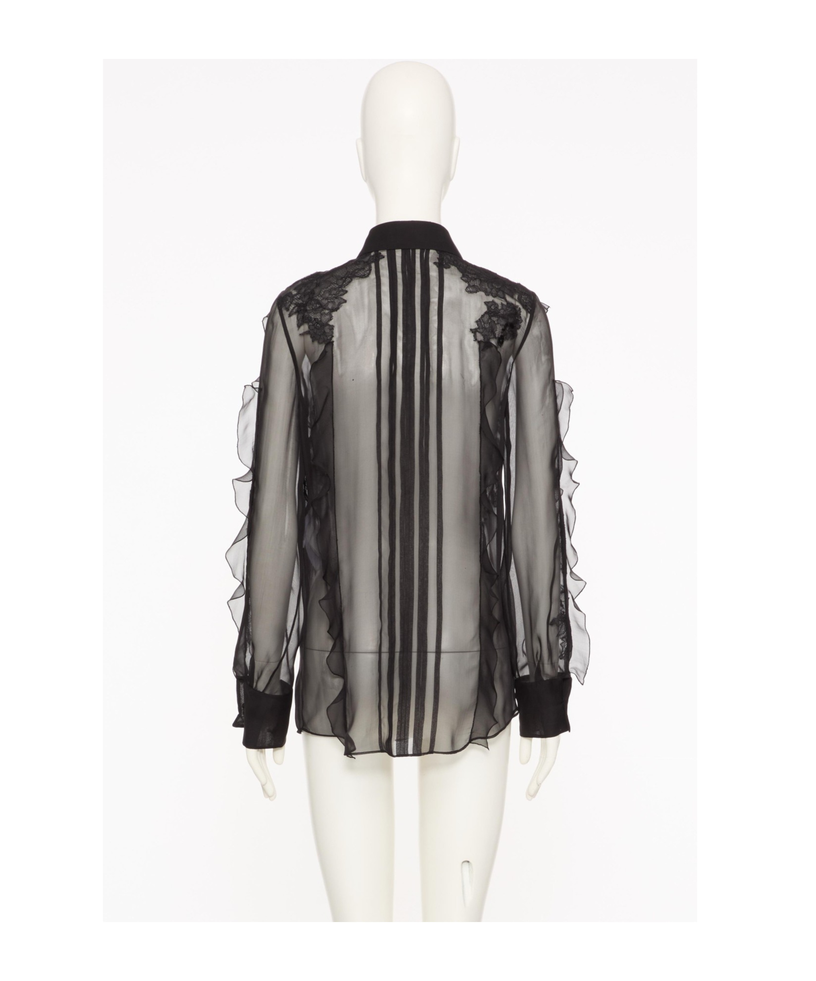 Valentino Floral-embroidered Blouse In Black