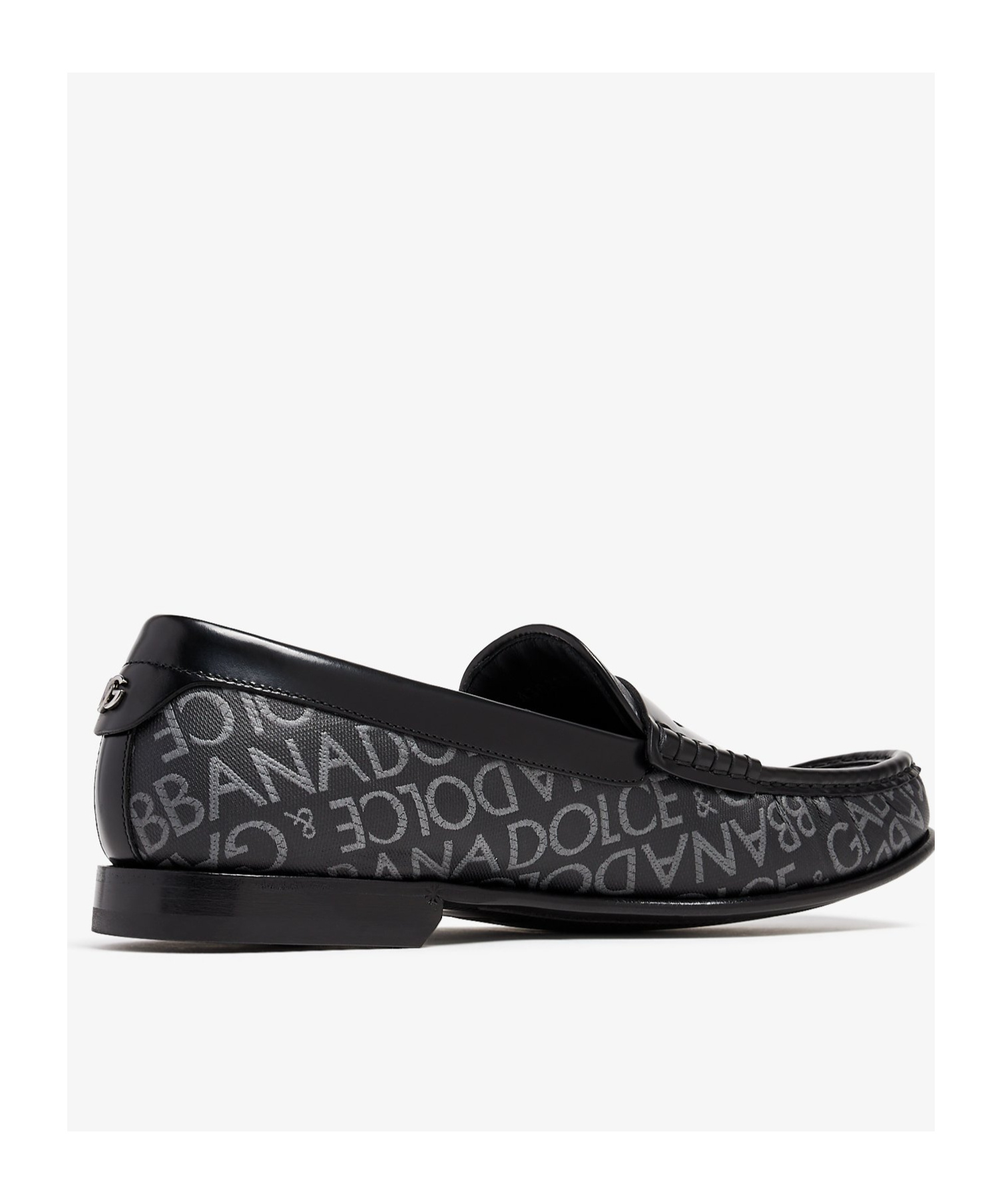 Dolce & Gabbana Jacquard Canvas Loafers In Black
