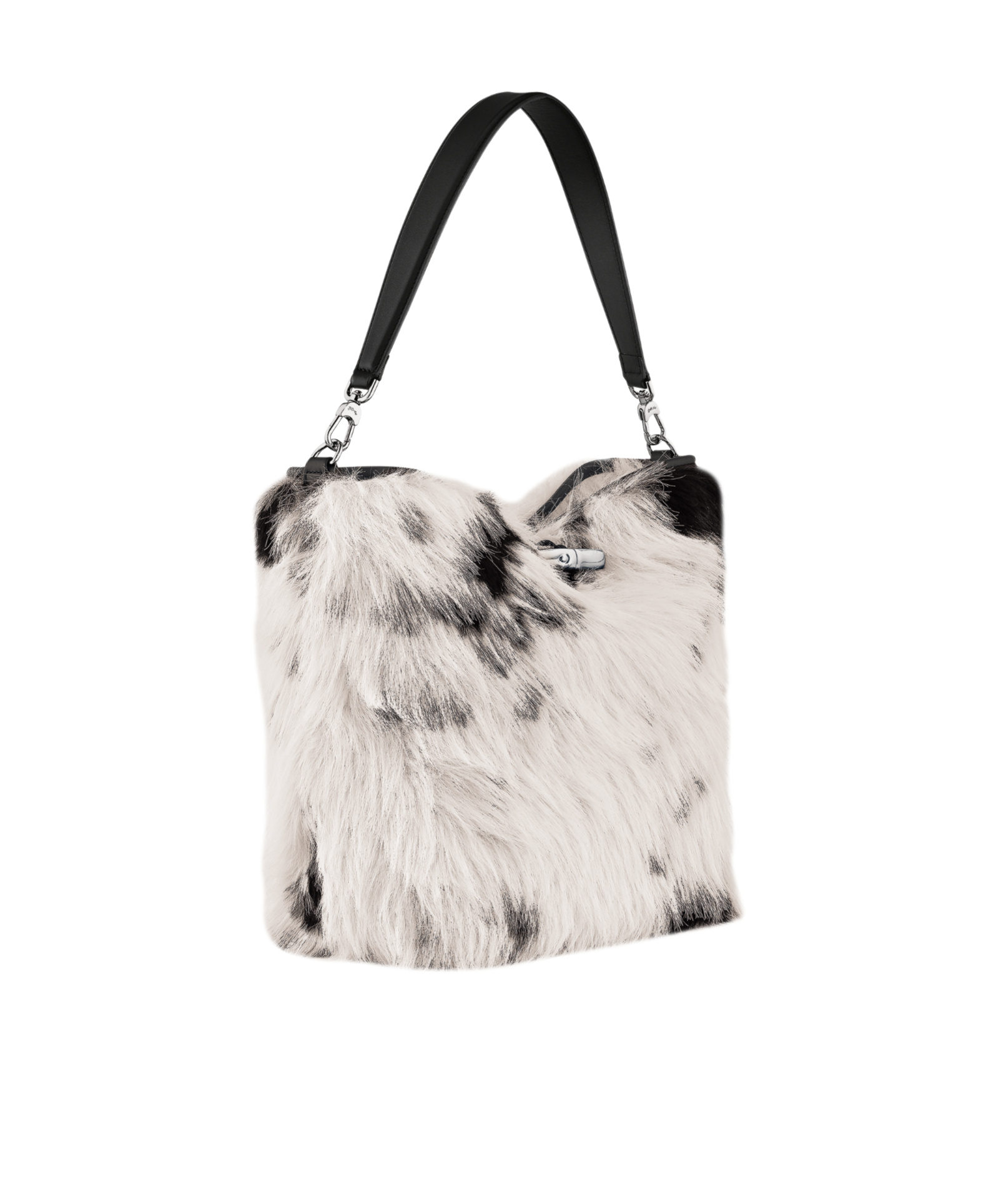 Longchamp Le Roseau Faux-fur Clasp Shoulder Bag In Multi