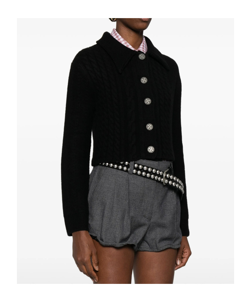 Enfants Riches Deprimes Long-sleeved Knitted Cardigan In Black