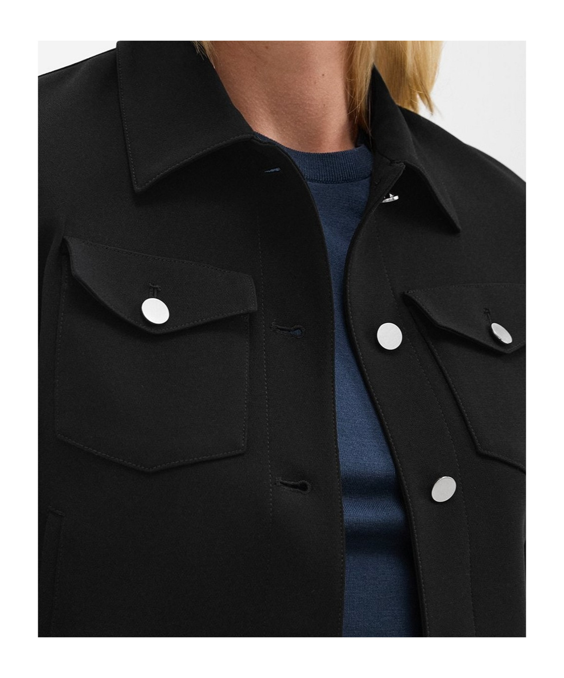 Theory Shrunken Trucker Jacket In Black