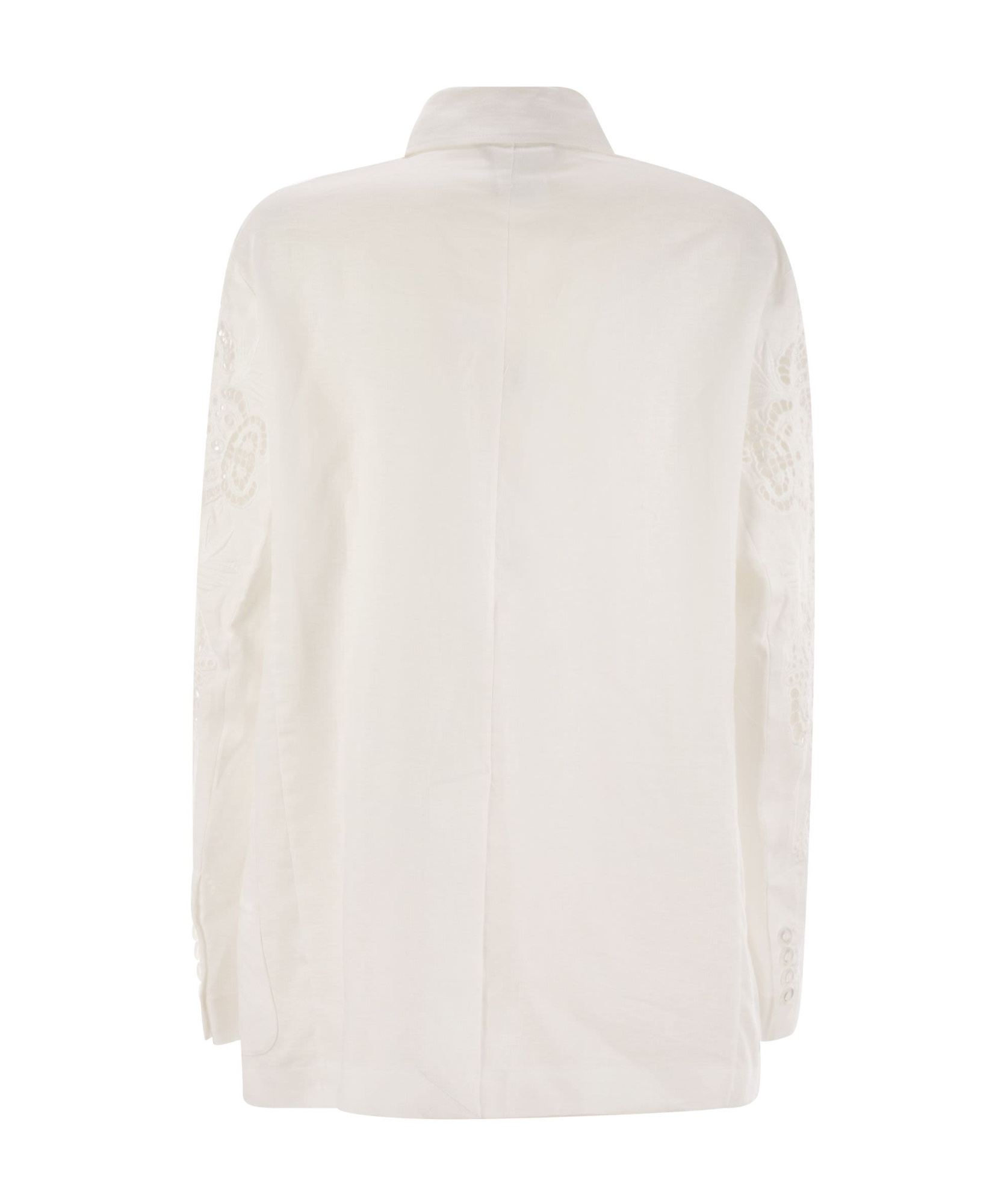 MAX MARA OVERSIZED LINEN CANVAS JACKET 