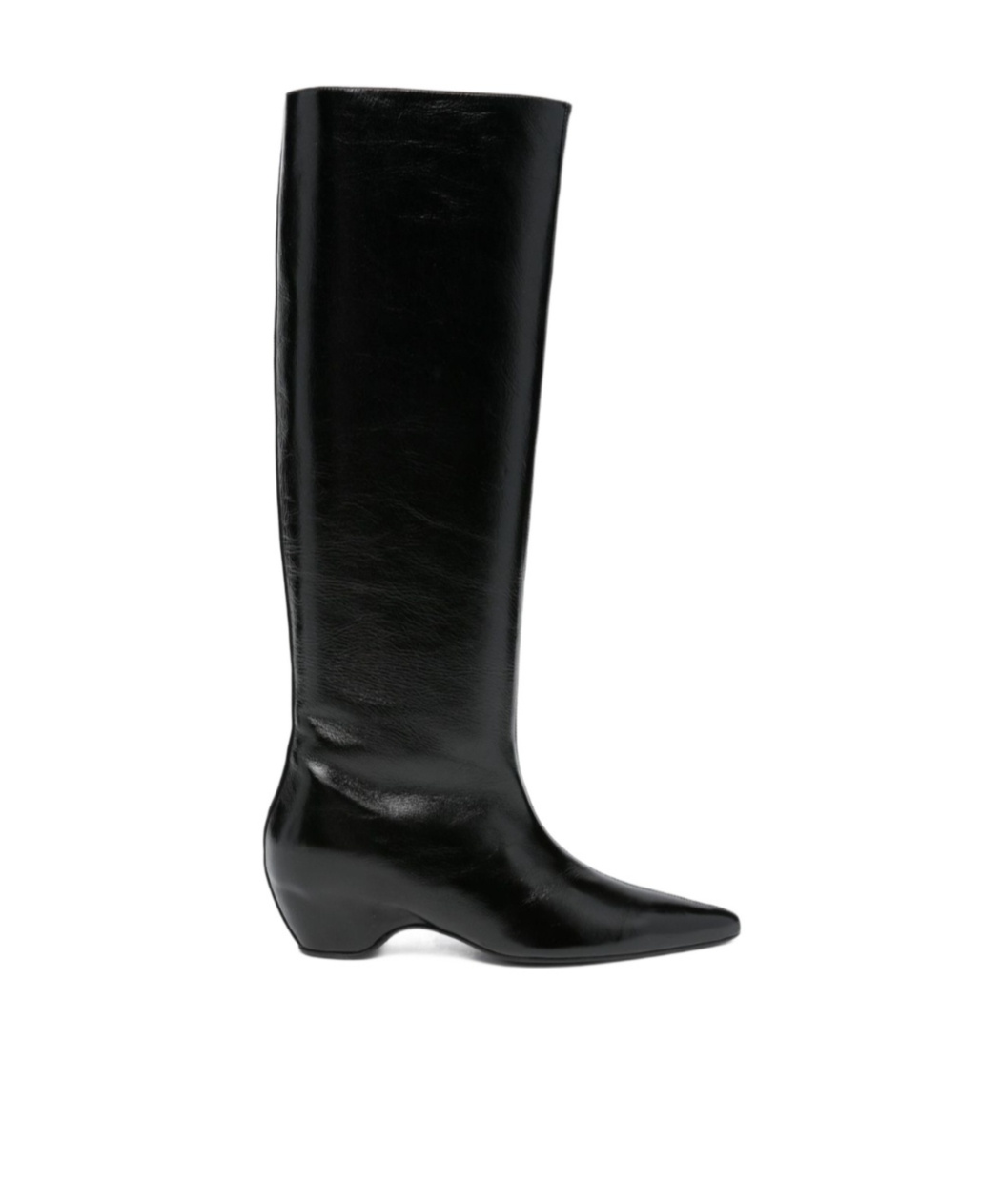 Khaite 30mm Sybil Leather Knee-high Boots In Black