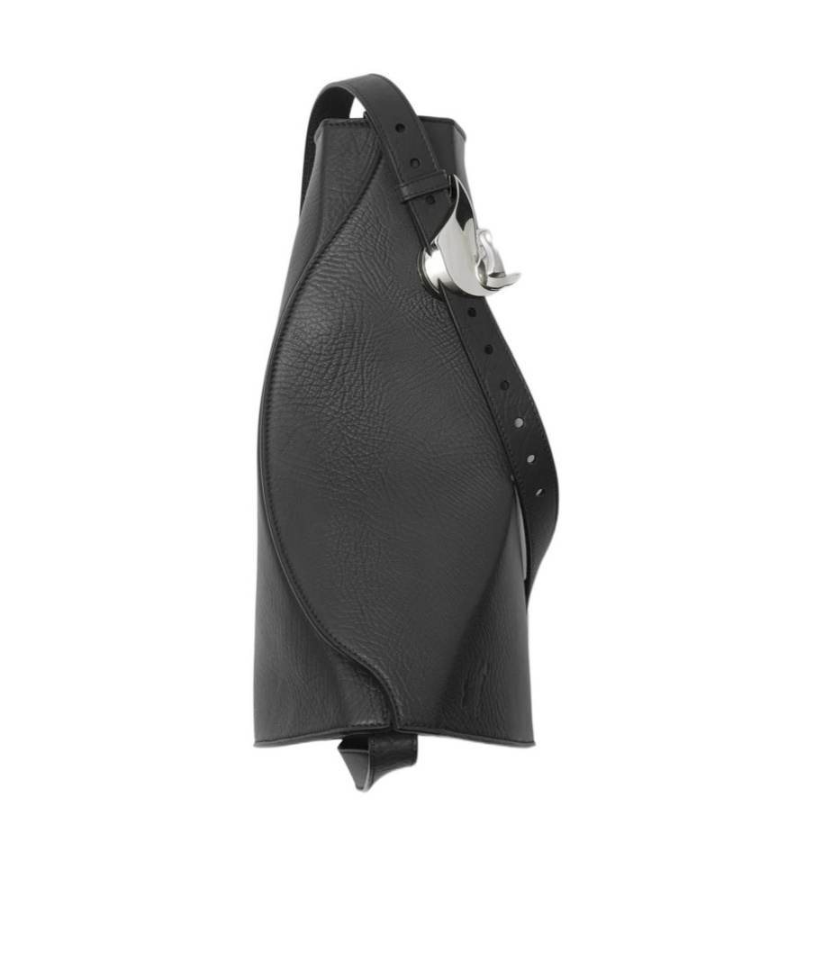 Burberry Horn Leather Shoulder Bag In Black