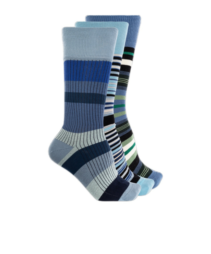 PAUL SMITH THREE-PACK STRIPED SOCKS