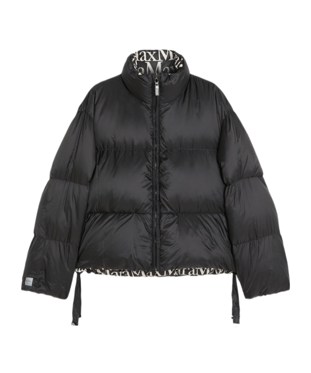 Max Mara Long-sleeved Down Jacket In Black