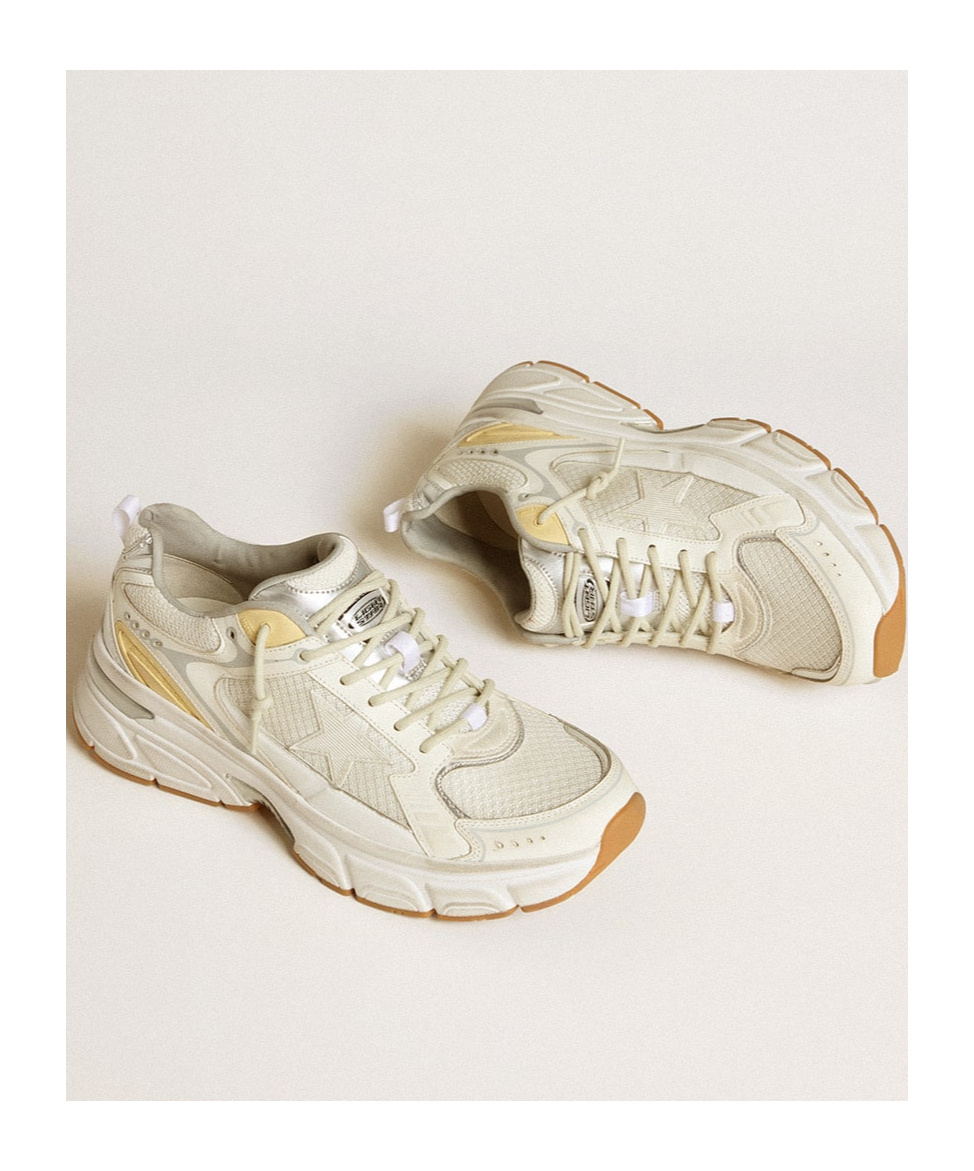 Golden Goose 40mm Lightstar Net & Suede Sneakers In White