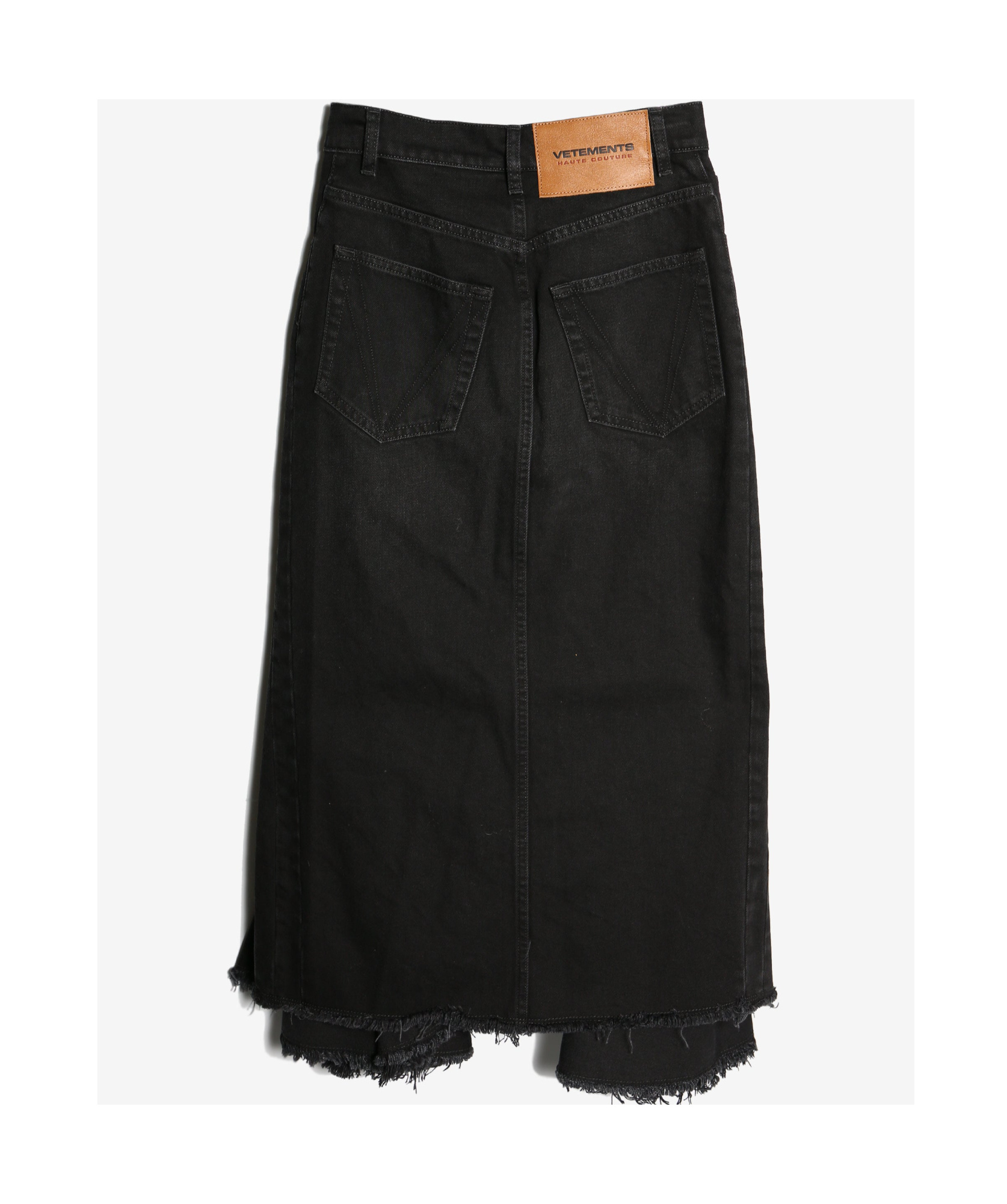 Vetements Denim Midi Skirt In Black