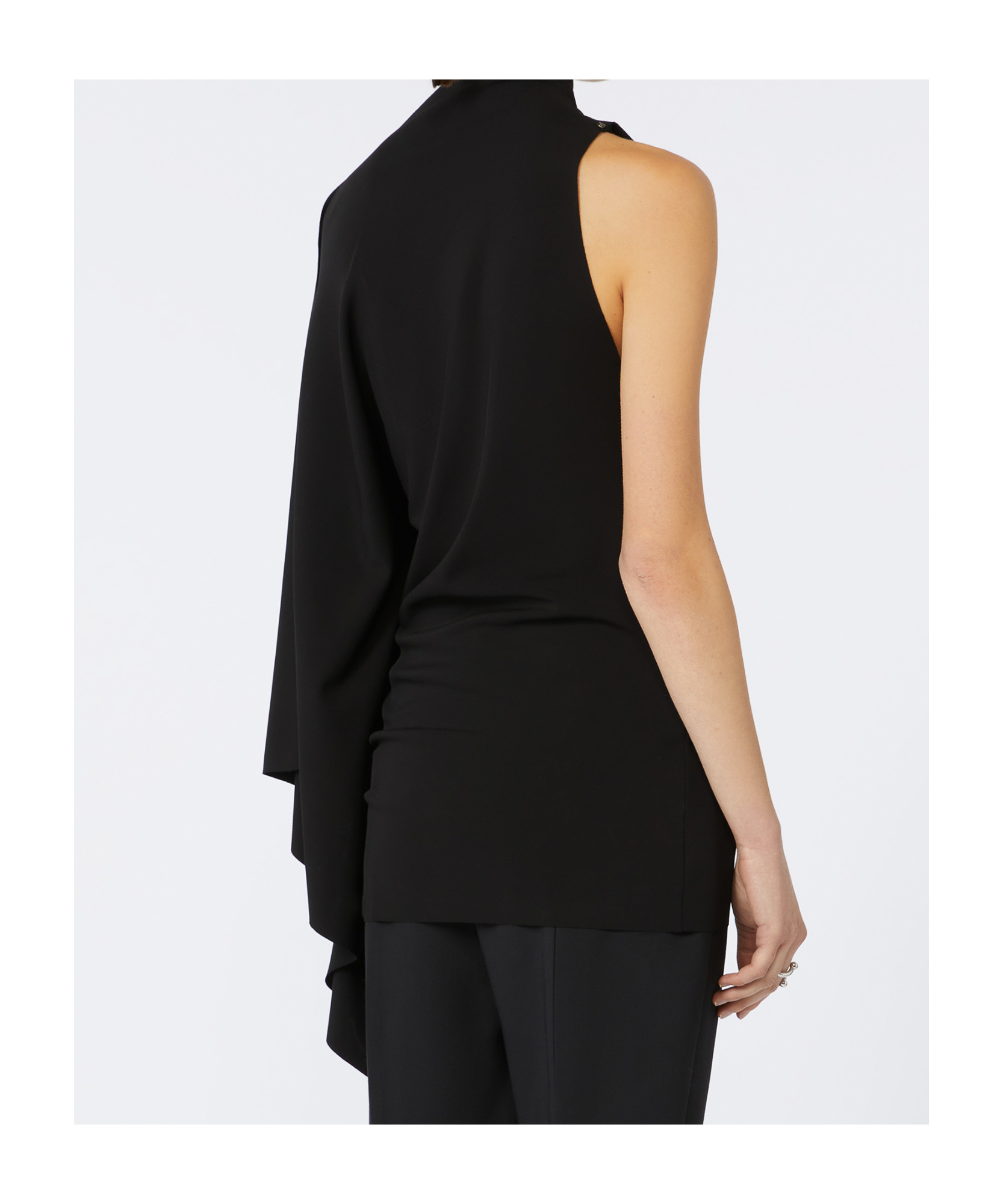 Sportmax Asymmetric Ruffled Top In Black