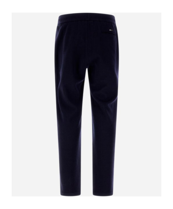 Herno Resort Trousers In Coupled Wool Pique In Black