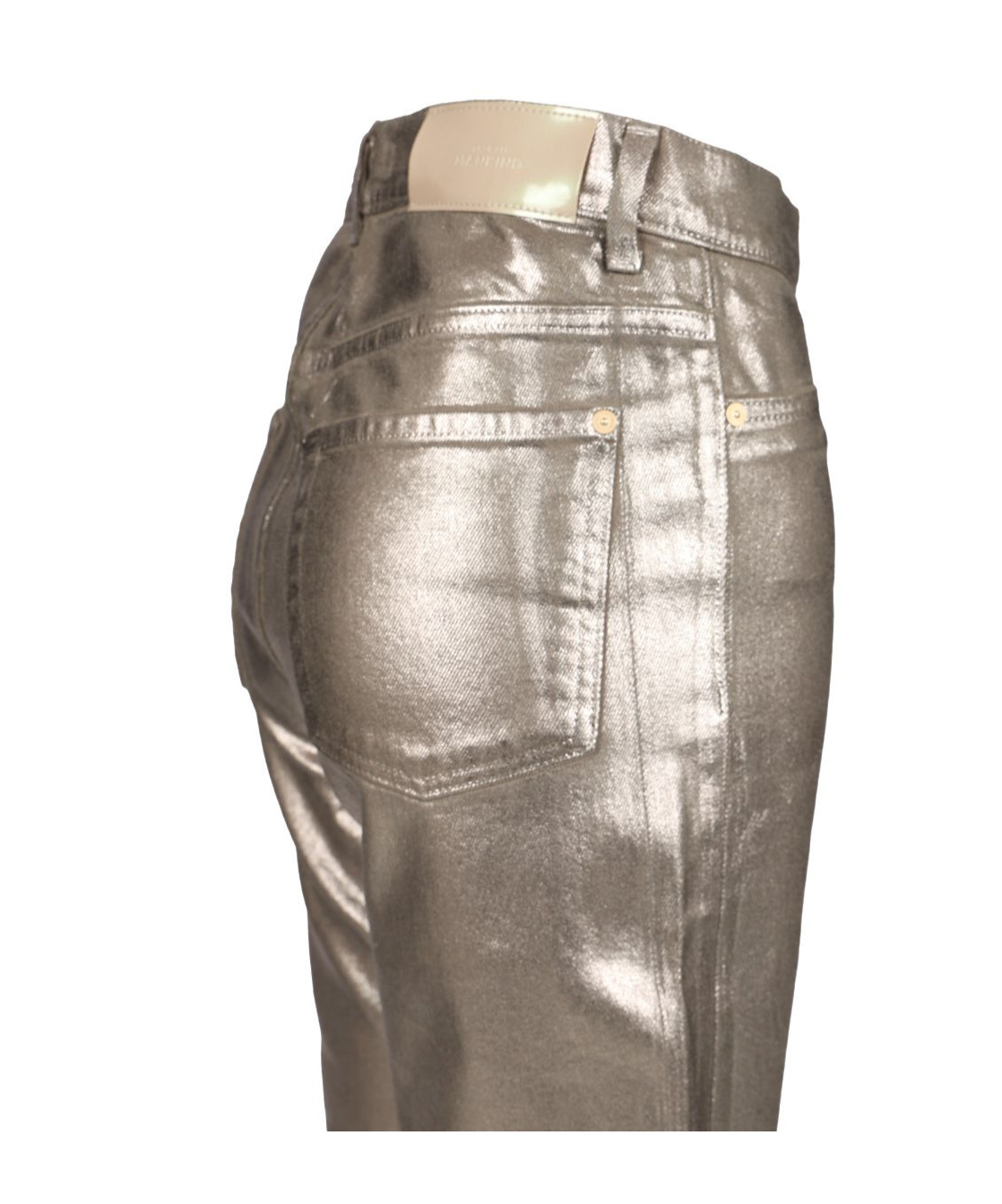 7 For All Mankind Logan Coated Trousers In Gold