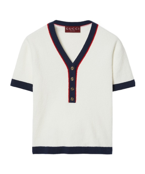 Gucci Oberteil Aus Gerippter Stretch-baumwolle In White