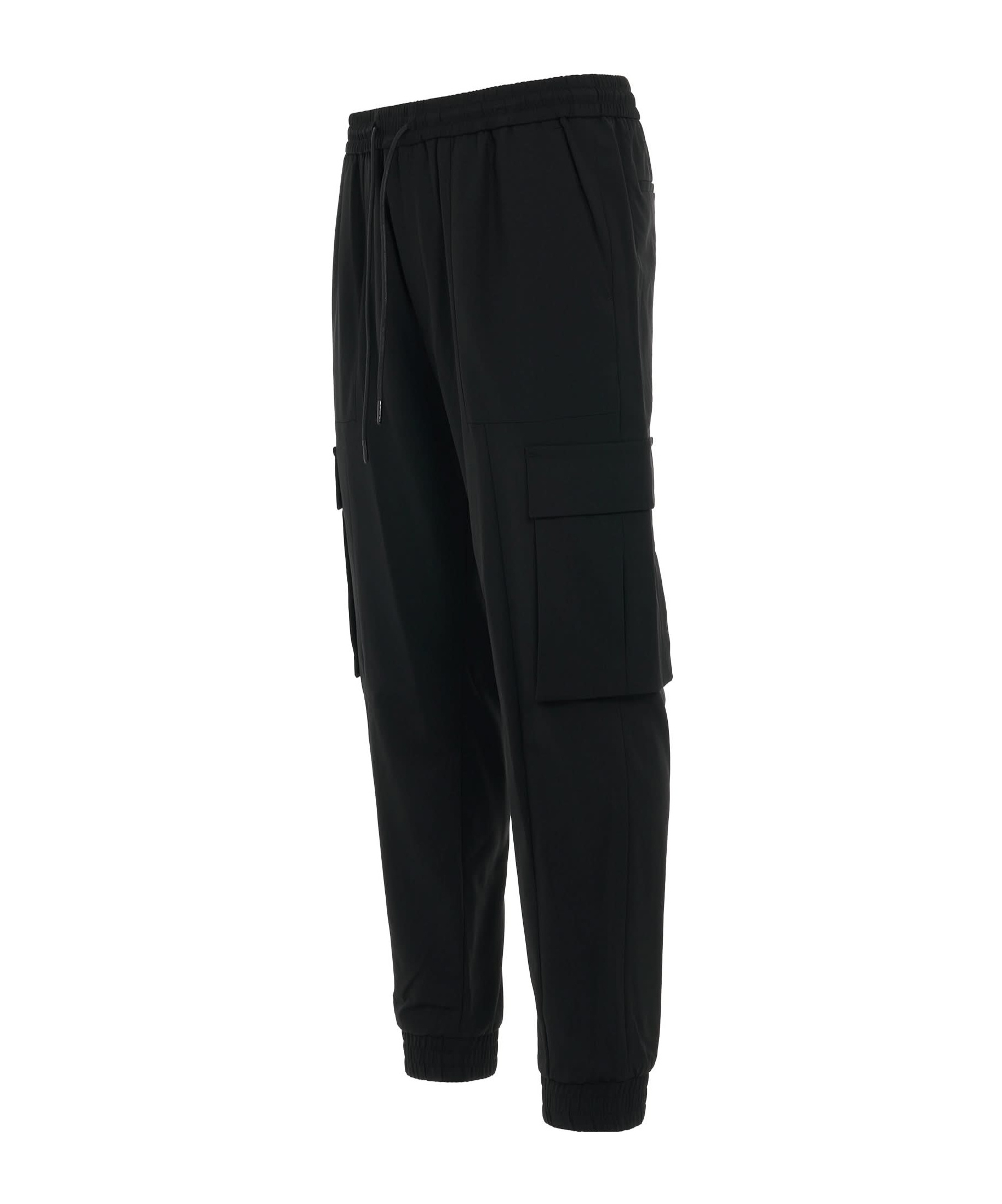 Juunj Tapered Cargo Track Trousers In Black