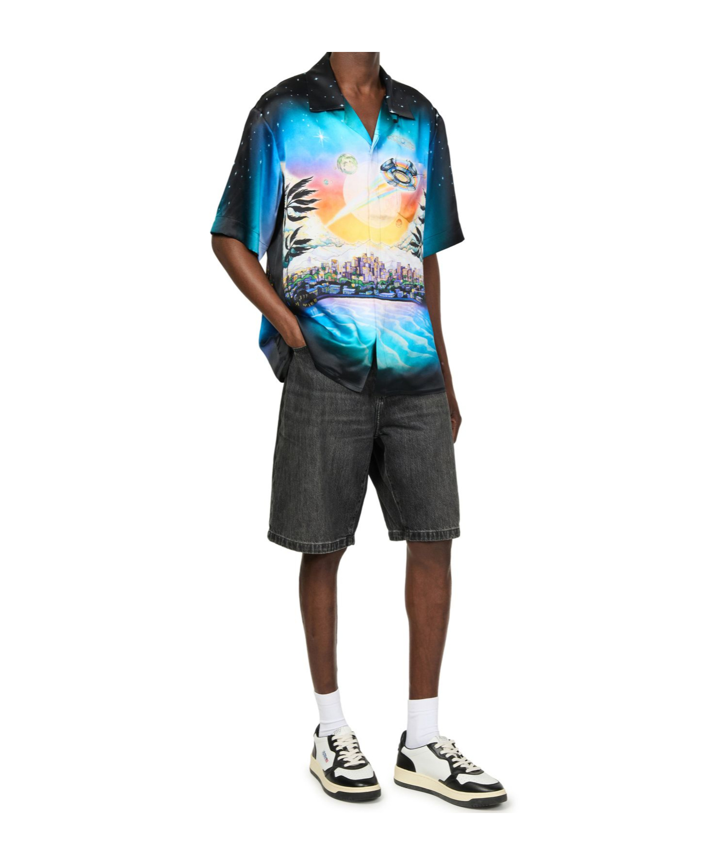 CASABLANCA SHORT SLEEVE CUBAN COLLAR SHIRT