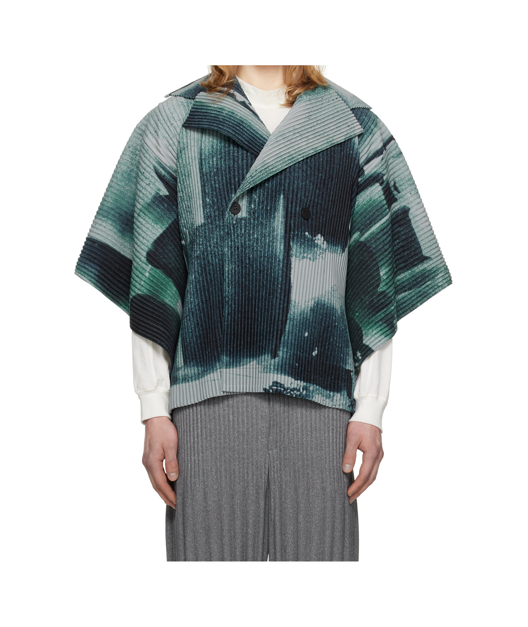 Issey Miyake Gray Wind Walk Jacket In Gray