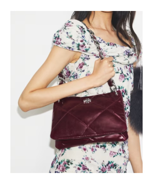 Tory Burch Small Kira Diamond Quilt Distressed Shoulder Bag