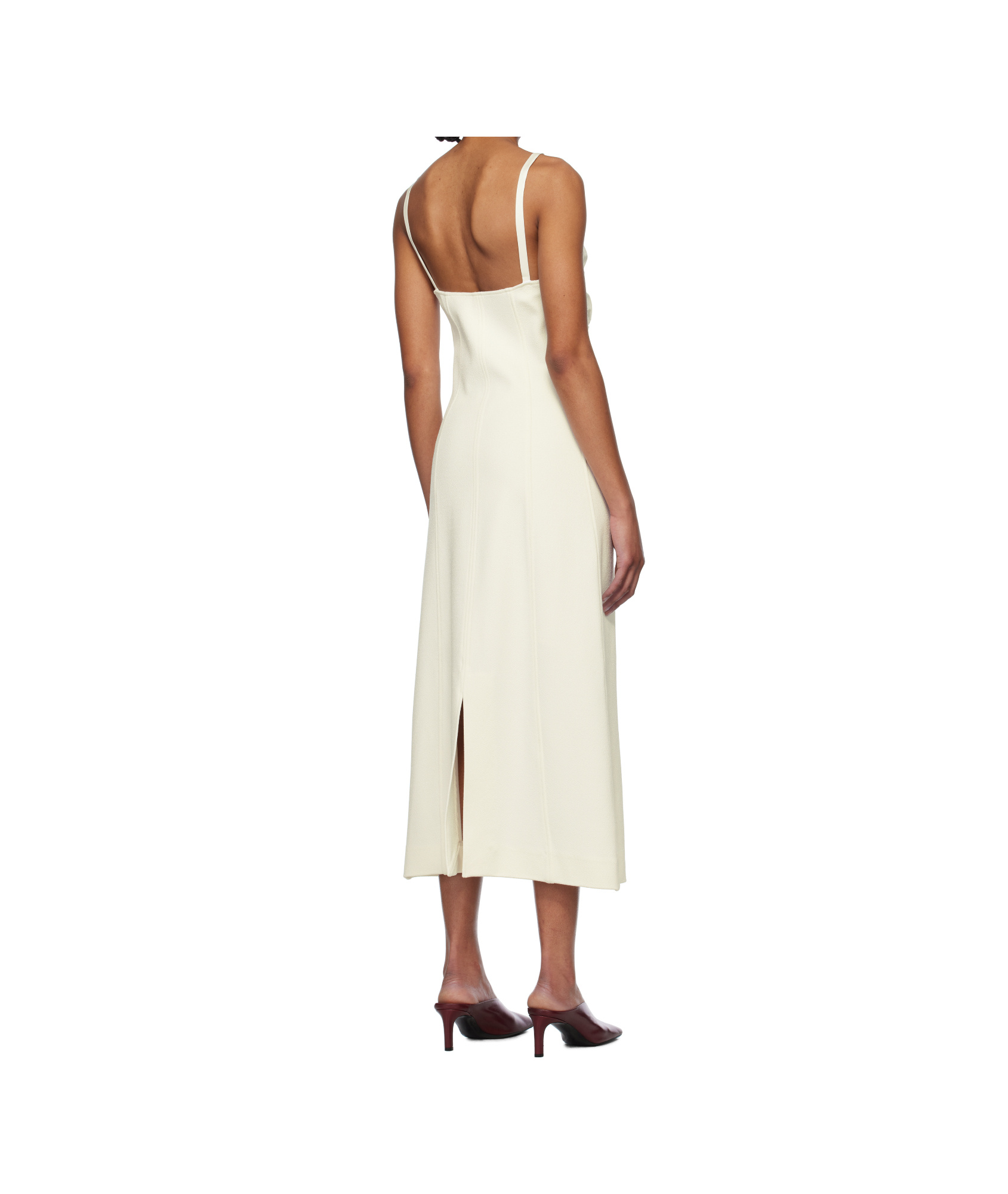 Jil Sander Sleeveless Midi Dress In White