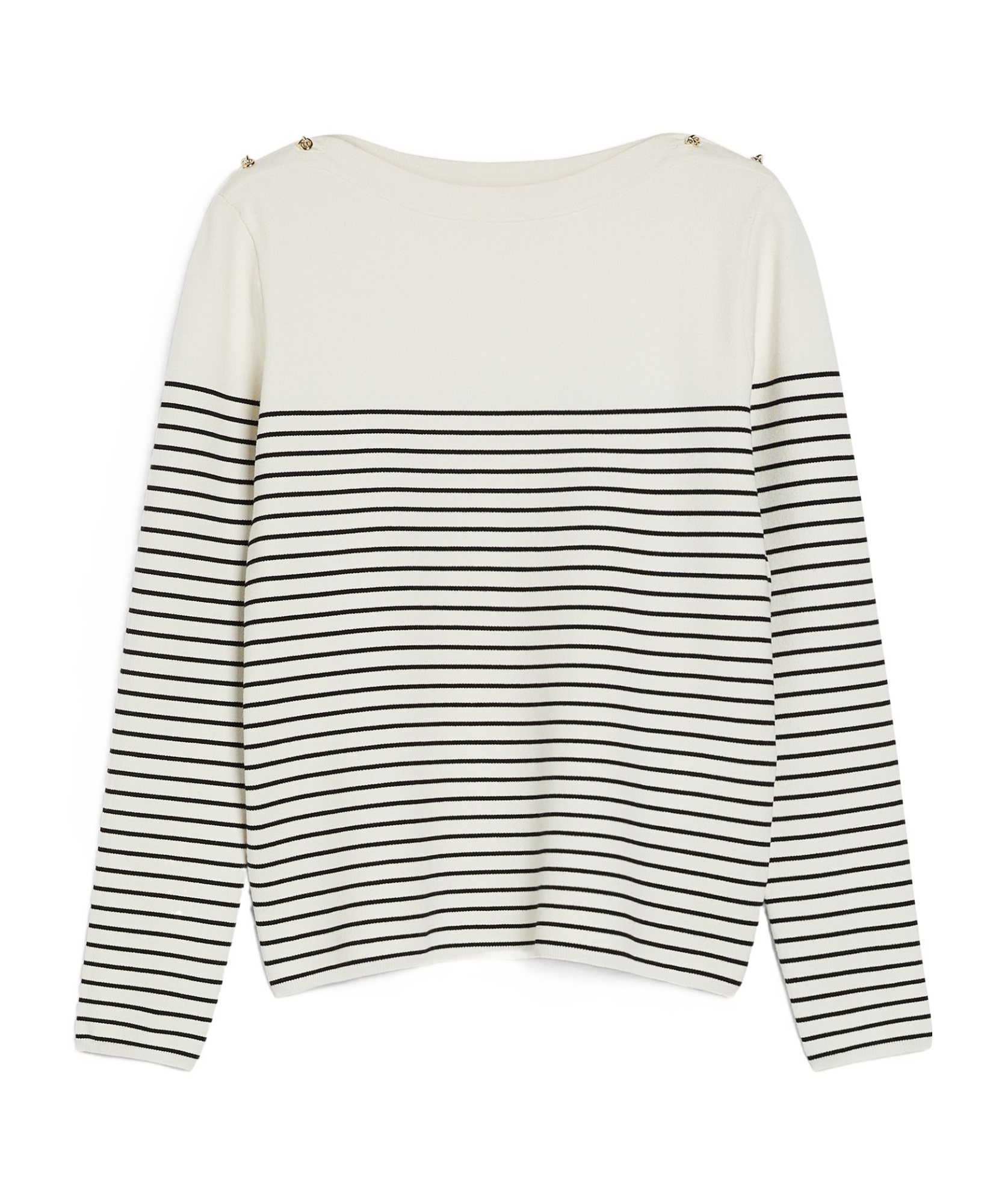 Max Mara Striped Viscose Sweater In White