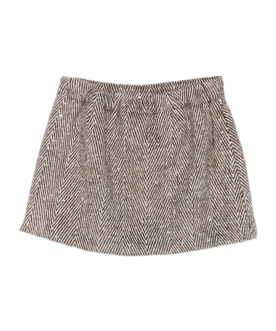 Il Gufo Herringbone-pattern Skirt In Brown