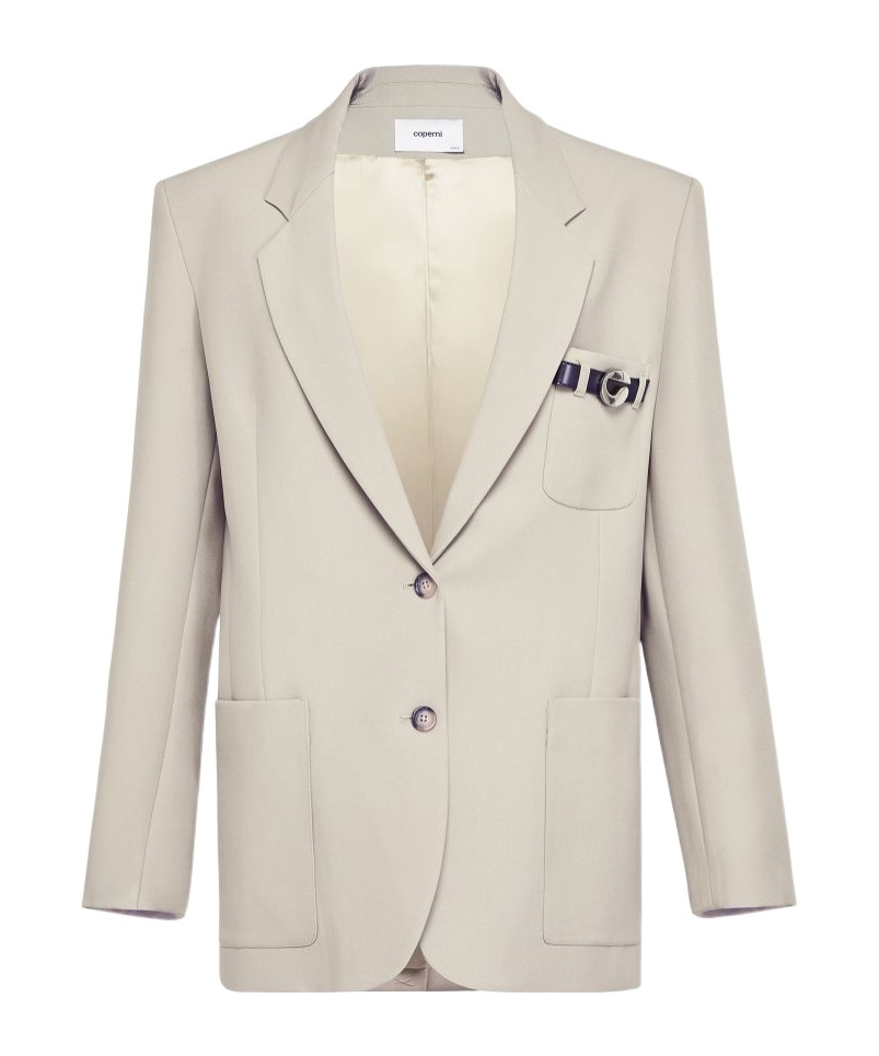 Coperni Long-sleeved Suit Jacket In White