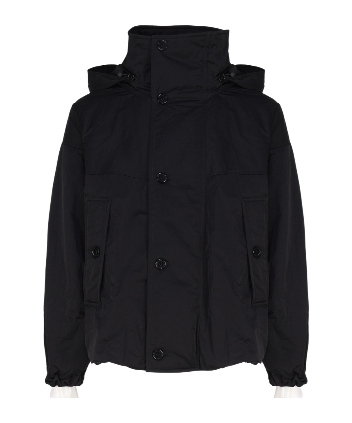 Bottega Veneta Tech Padded Hooded Jacket In Black
