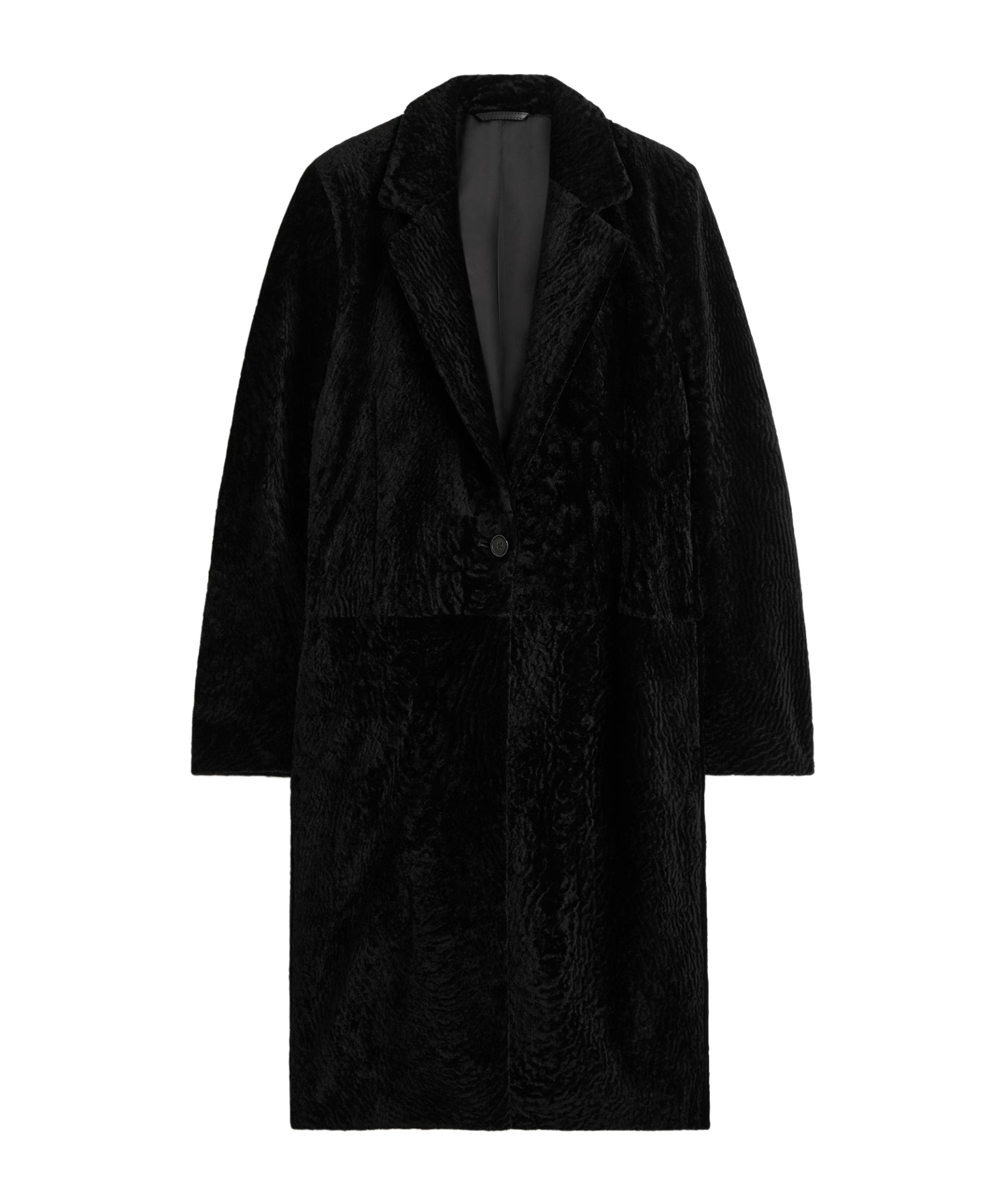 Totême Shearling Coat In Black